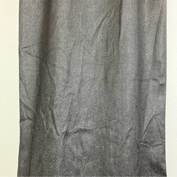 SOLD Collectif Black Glitter Maxi Prom Dress - Leather Look Mermaid Gown XS - Picture 13 of 16